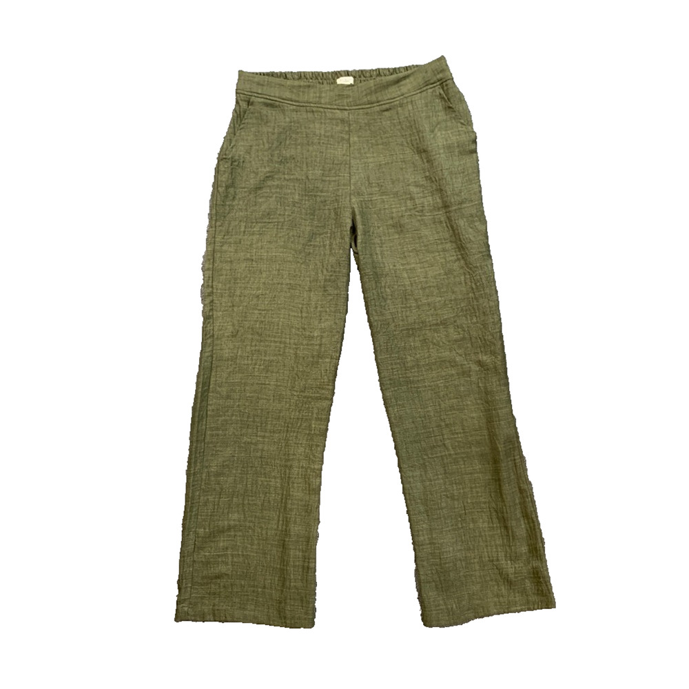Max Studio Pants Womens L Large Avocado Pull On Wide Leg Lightweight Trousers
